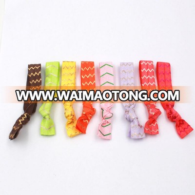 logo print elastic hair ribbon girls bow