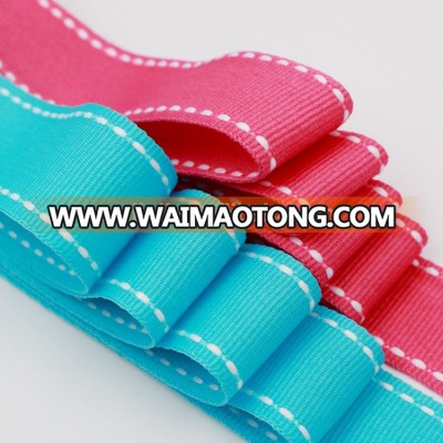 factory wholesale good price saddle stitched grosgrain ribbon