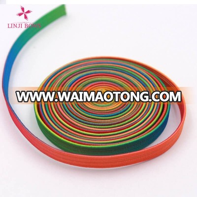 6mm flat colorful heat transfer printed stretch elastic ribbon