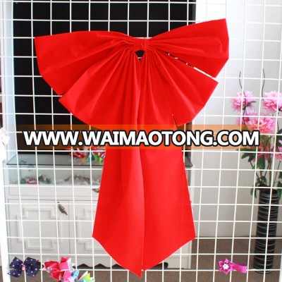 big Christmas red velvet ribbon bow for Christmas tree decoration